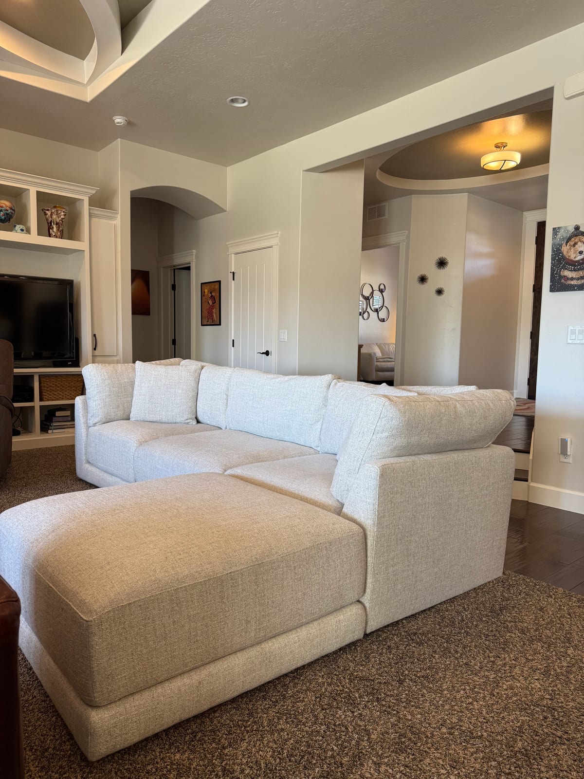 Aiden & Ivy Dayna 4-pc Modular Sectional sectional in light gray polyester — Modular 4-piece (corner, armless, ottoman), 4 seats — photo 6 of 9