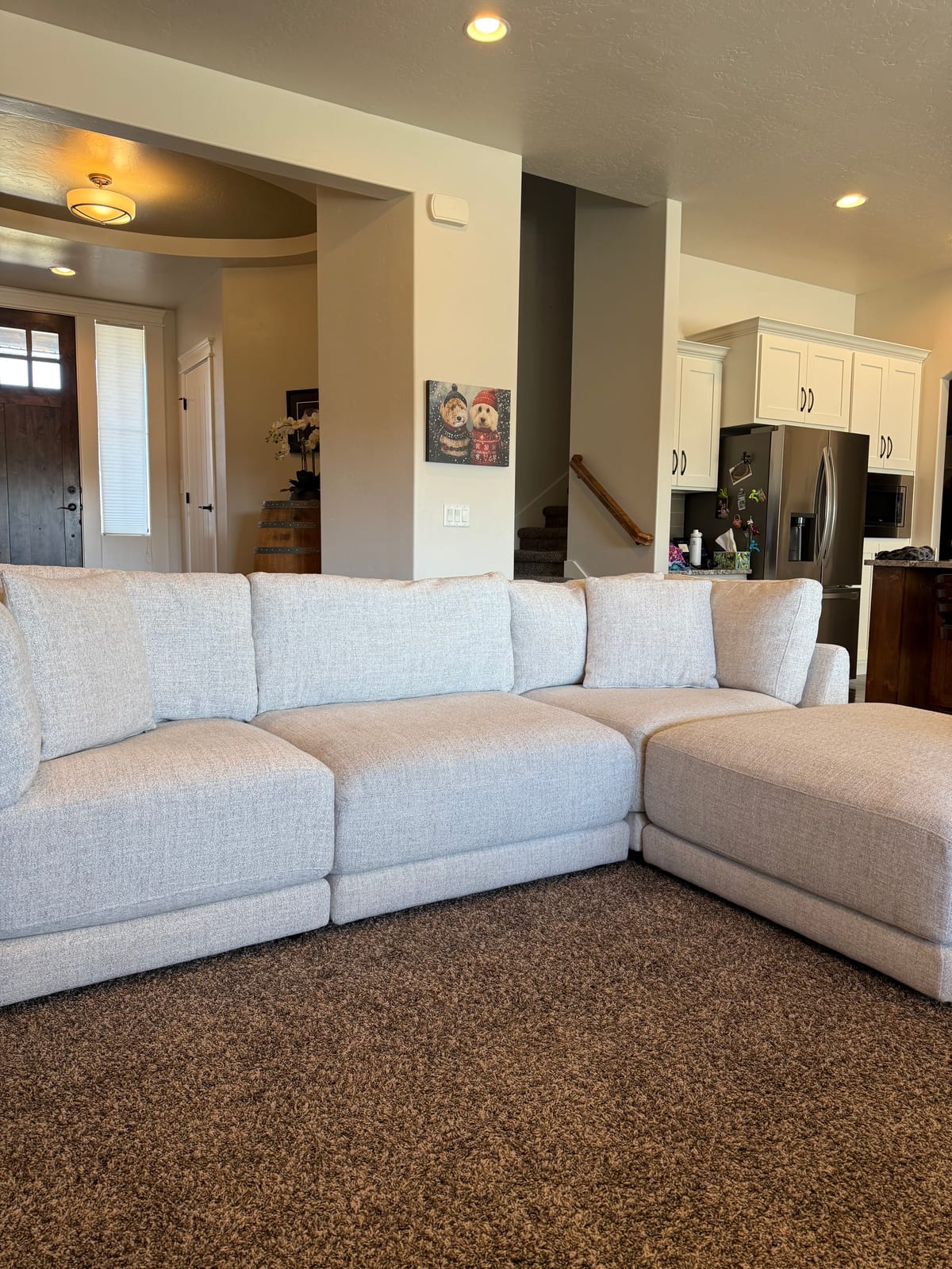 Aiden & Ivy Dayna 4-pc Modular Sectional sectional in light gray polyester — Modular 4-piece (corner, armless, ottoman), 4 seats — photo 9 of 9
