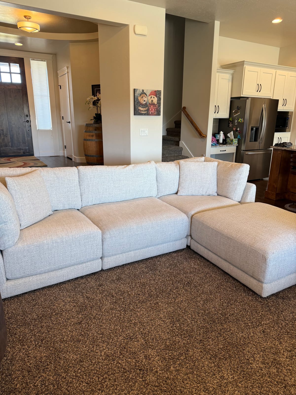 Aiden & Ivy Dayna 4-pc Modular Sectional sectional in light gray polyester — Modular 4-piece (corner, armless, ottoman), 4 seats — photo 7 of 9