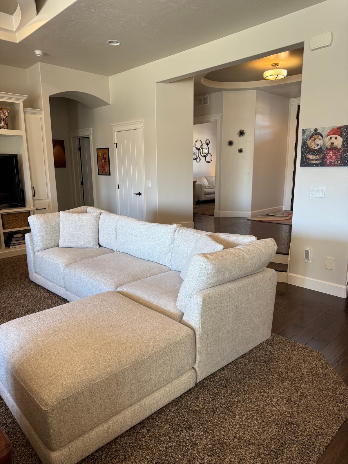 Aiden & Ivy Dayna 4-pc Modular Sectional sectional in light gray polyester — Modular 4-piece (corner, armless, ottoman), 4 seats — photo 8 of 9
