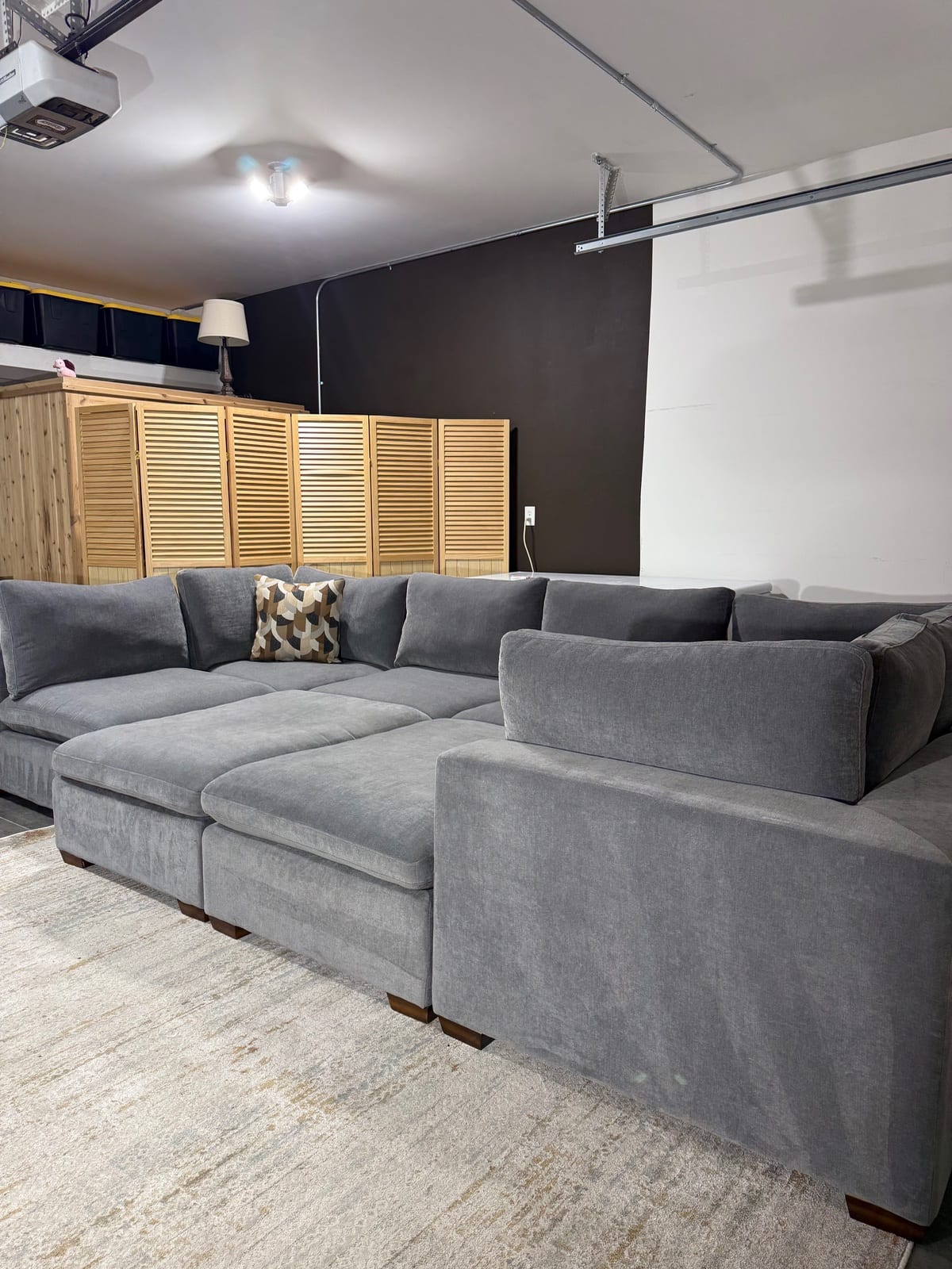 Thomasville Lowell 8-pc Modular, Dark Gray sectional in dark gray polyester — Modular 8-piece, 8 seats — photo 6 of 17