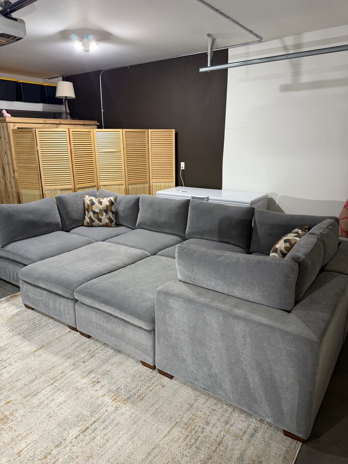Thomasville Lowell 8-pc Modular, Dark Gray sectional in dark gray polyester — Modular 8-piece, 8 seats — photo 7 of 17